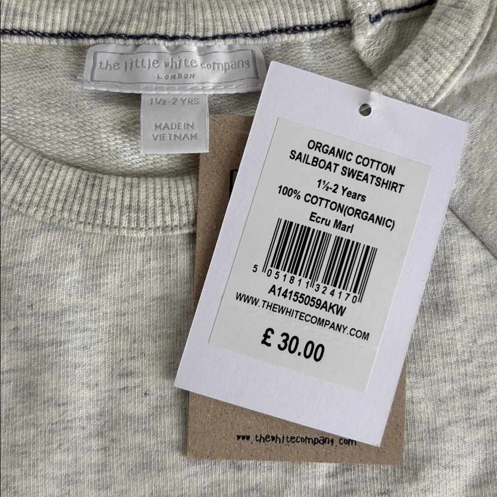 🆕 THE LITTLE WHITE COMPANY | Sailboat Sweatshirt - Picture 4 of 6
